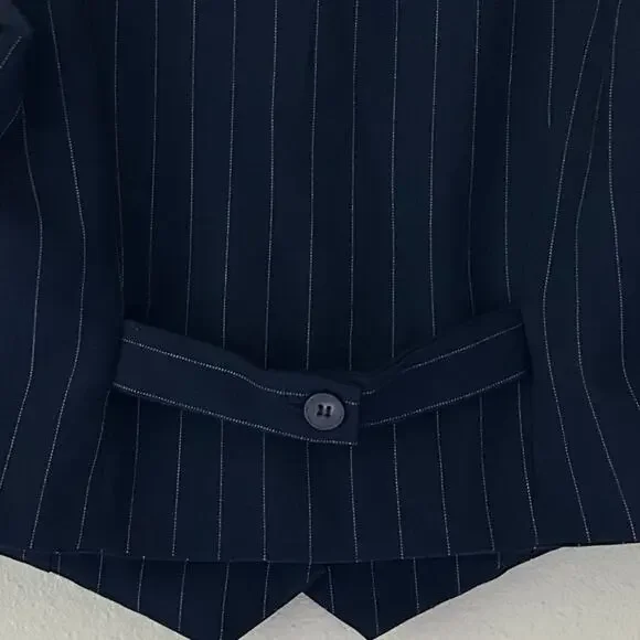 Navy Pinstripe Vest Size 6 - Picture 6 of 11